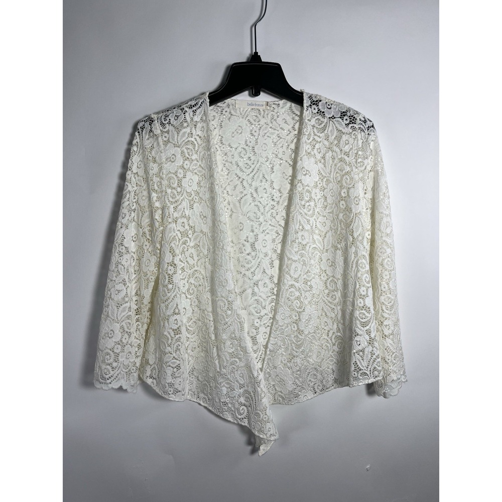 Lace Open-Front Shrug - Cream